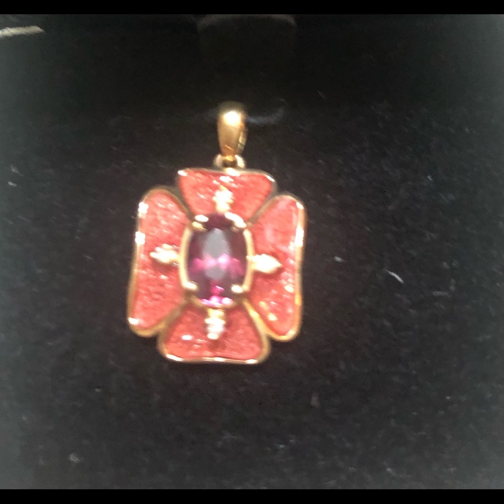 Gemstone/Enamel pendant